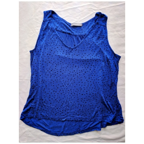 Olivia Moon Hi-Lo V Neck Sleeveless Dotted Top - Picture 4 of 8